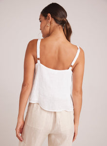 Button Front Cami | White