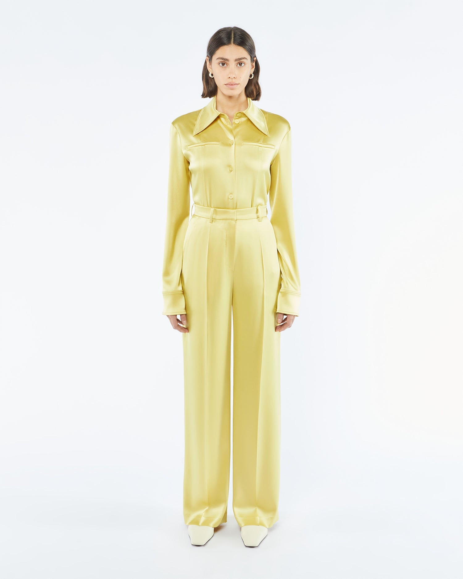 Womens | Kezia Slip Satin Pants | Yellow