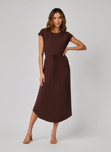 Cap Sleeve Midi Dress | Chicory Brown