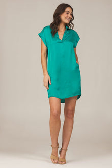 Cap Sleeve V-Neck Dress | Tropical Teal