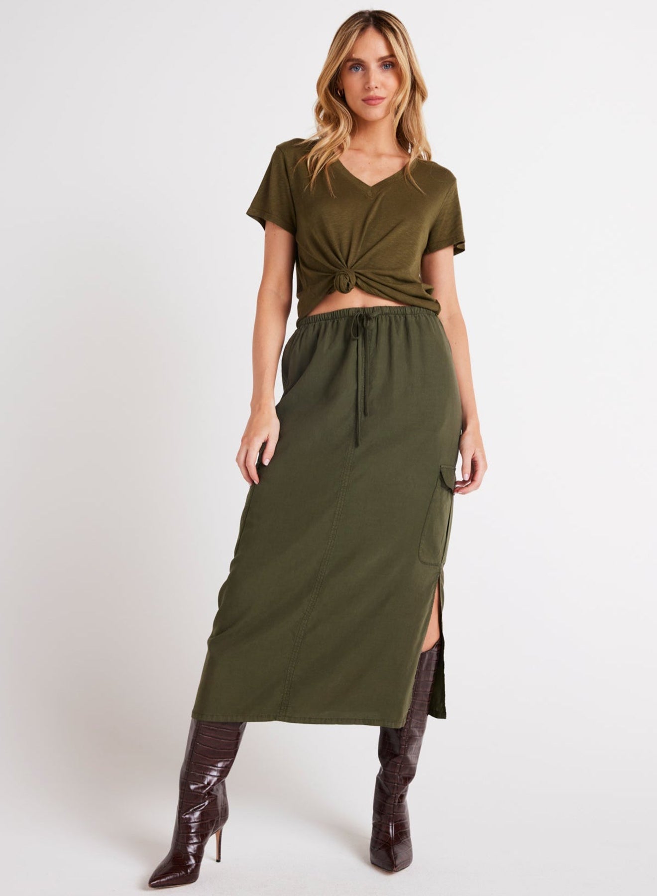 Cargo Midi Skirt | Italian Herb