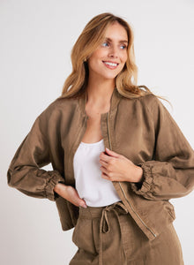 Chloe Clean Bomber Jacket | Topaz Brown