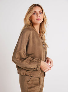 Chloe Clean Bomber Jacket | Topaz Brown
