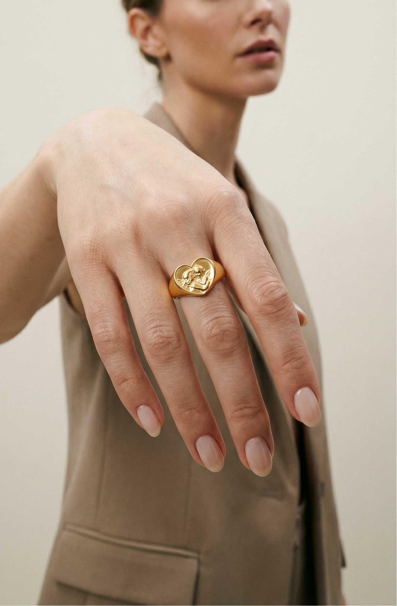 The Angel Signet Ring | Gold Vermeil