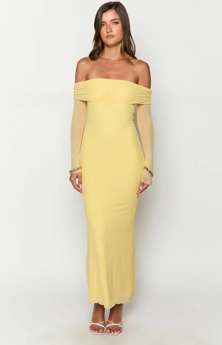 Coraline Long Sleeve Maxi Dress | Yellow
