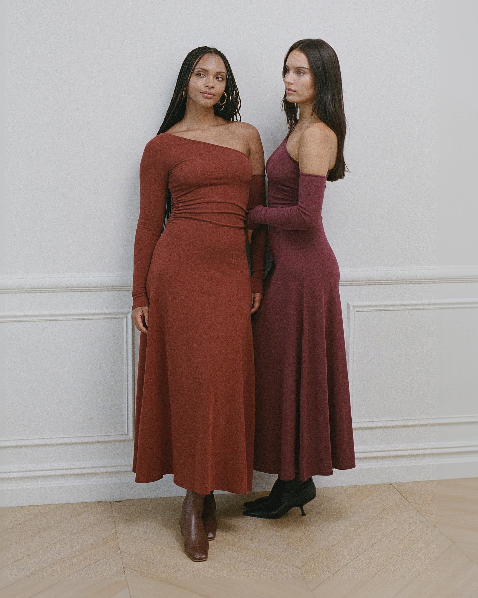 Long Sleeve Off Shoulder Dress | Eggplant