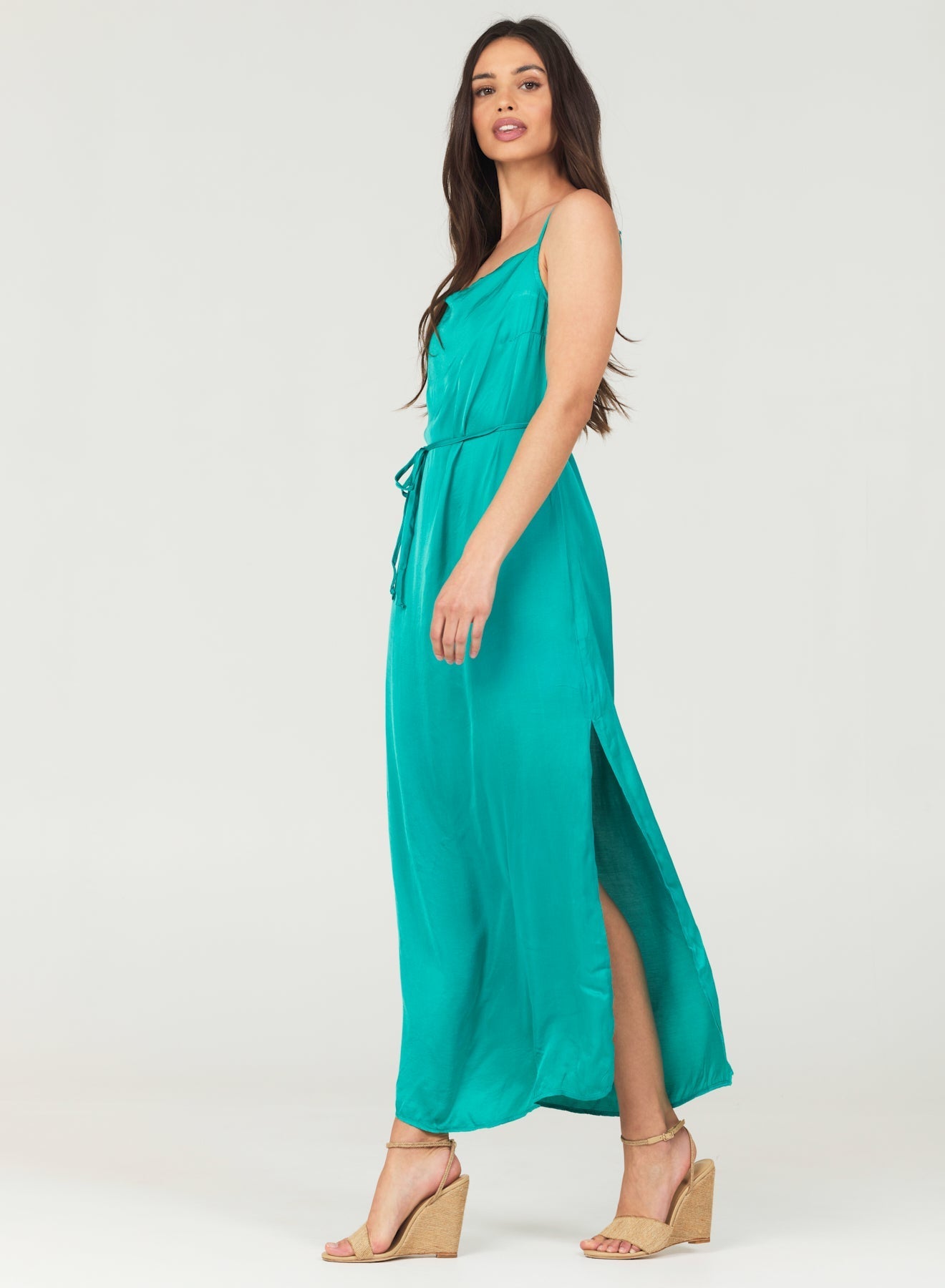 Cowl Neck Maxi Dress | Tropical Teal