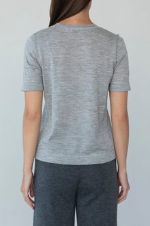 Crew Neck Sweater Tee | Fog Grey Heather