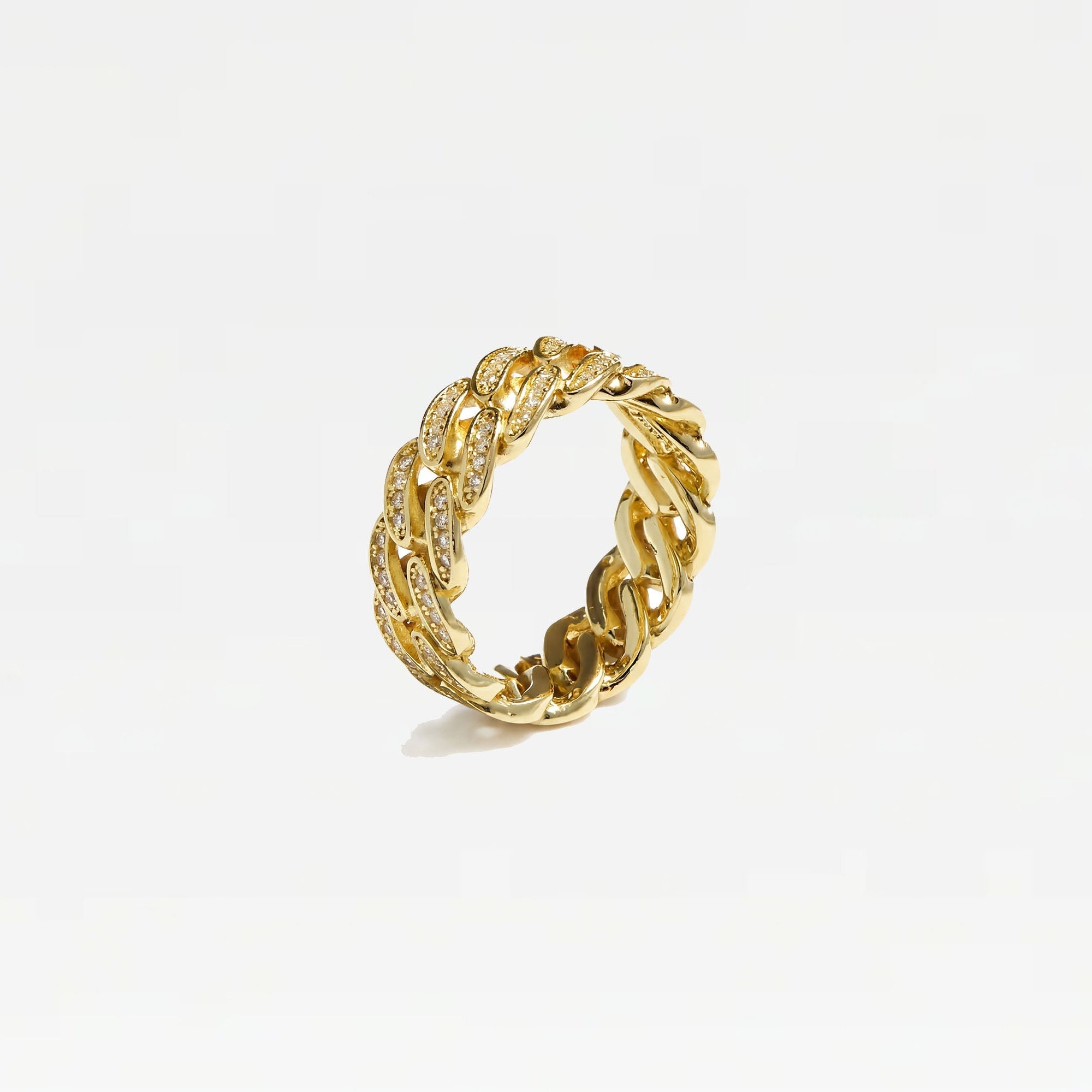 The Iced Out Cuban Link Ii Ring | Gold Vermeil