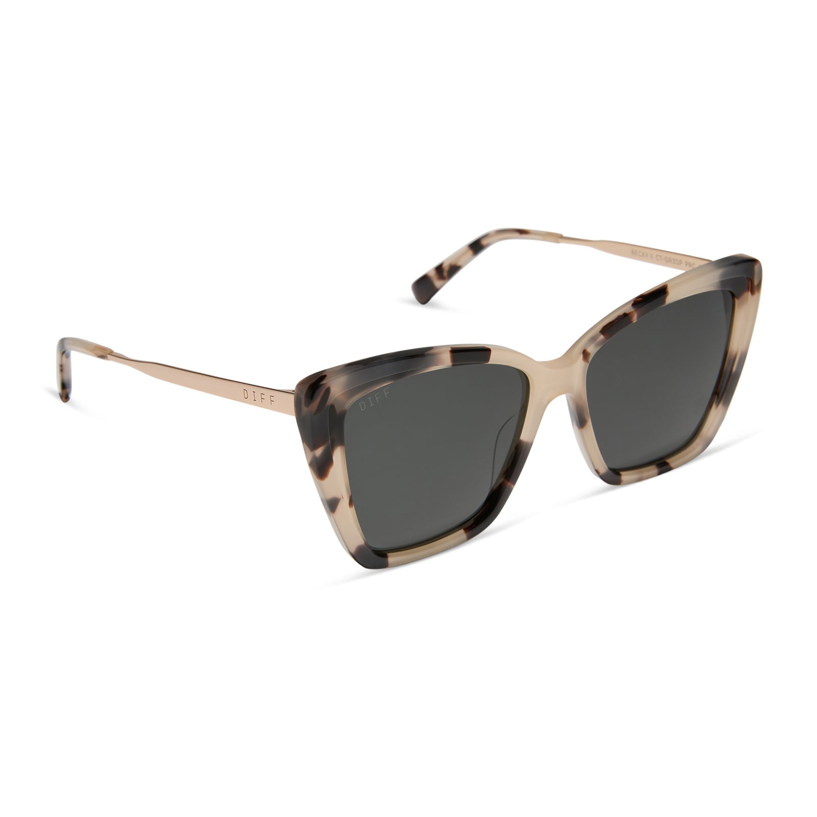 Womens | Becky II Sunglasses | Cream Tortoise | Grey Polarized Lenses