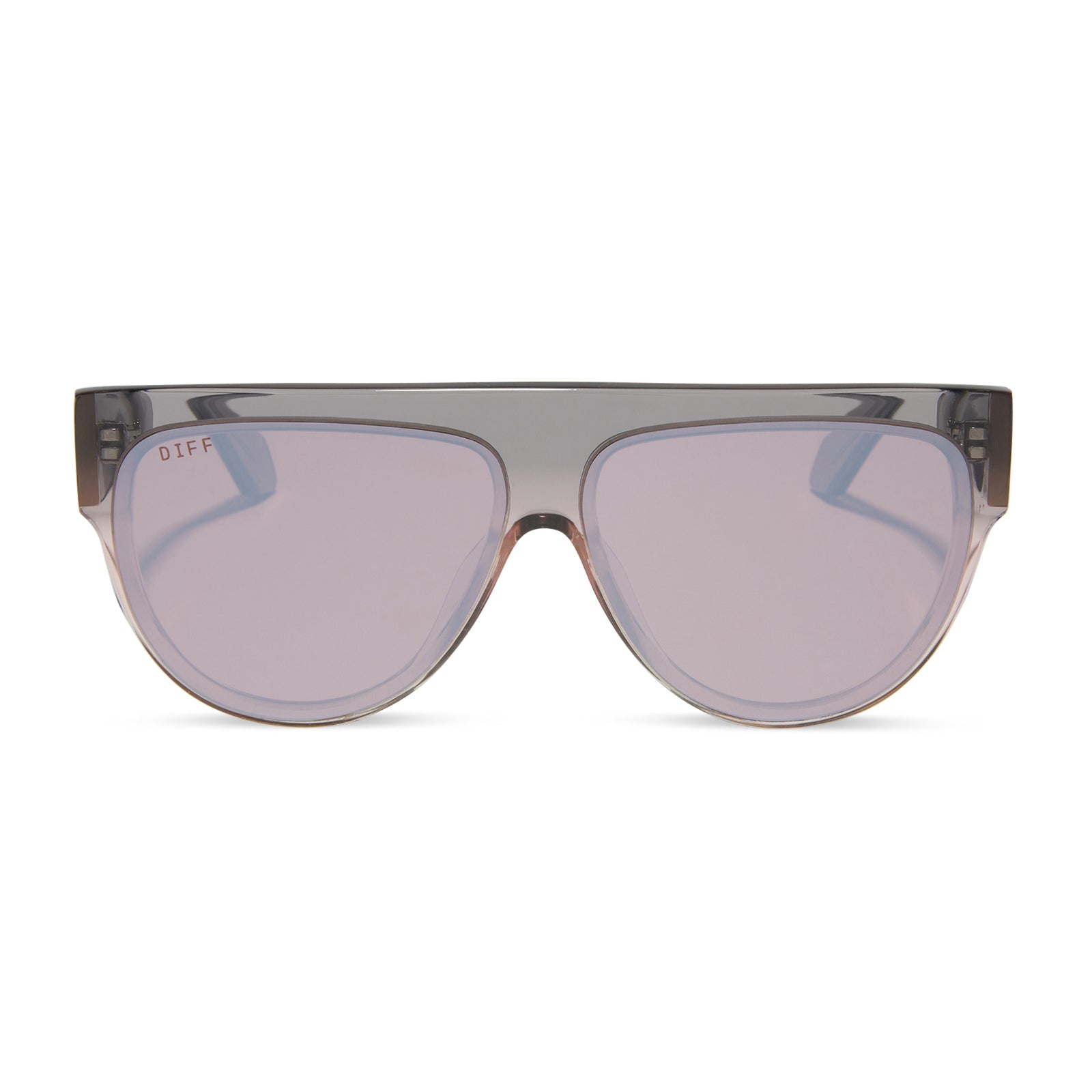 Womens | Georgie Sunglasses | Black Smoke | Vintage Rose Crystal Ombre/Mauve/Silver Flash Lenses