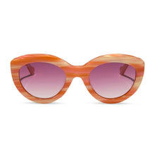 Womens | Enid Sinclair Sunglasses | Enids Pink | Orange Stripe Sweater/Rosy Highlight Lenses