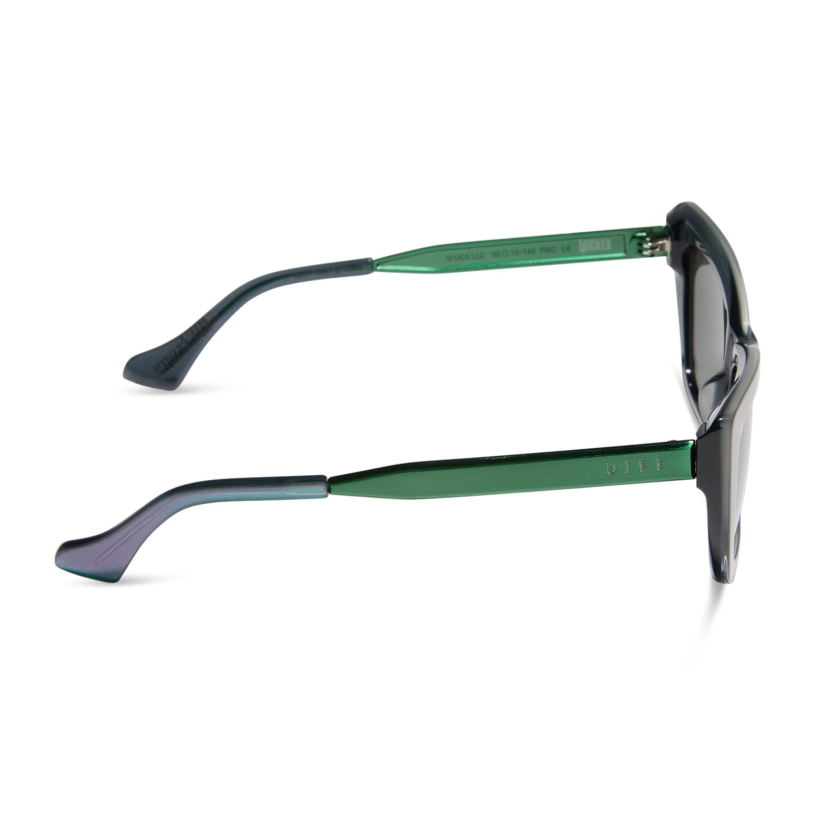 Womens | Elphaba Emerald Sunglasses | Enchanting Emerald To Black | Shadowy Grey Lenses