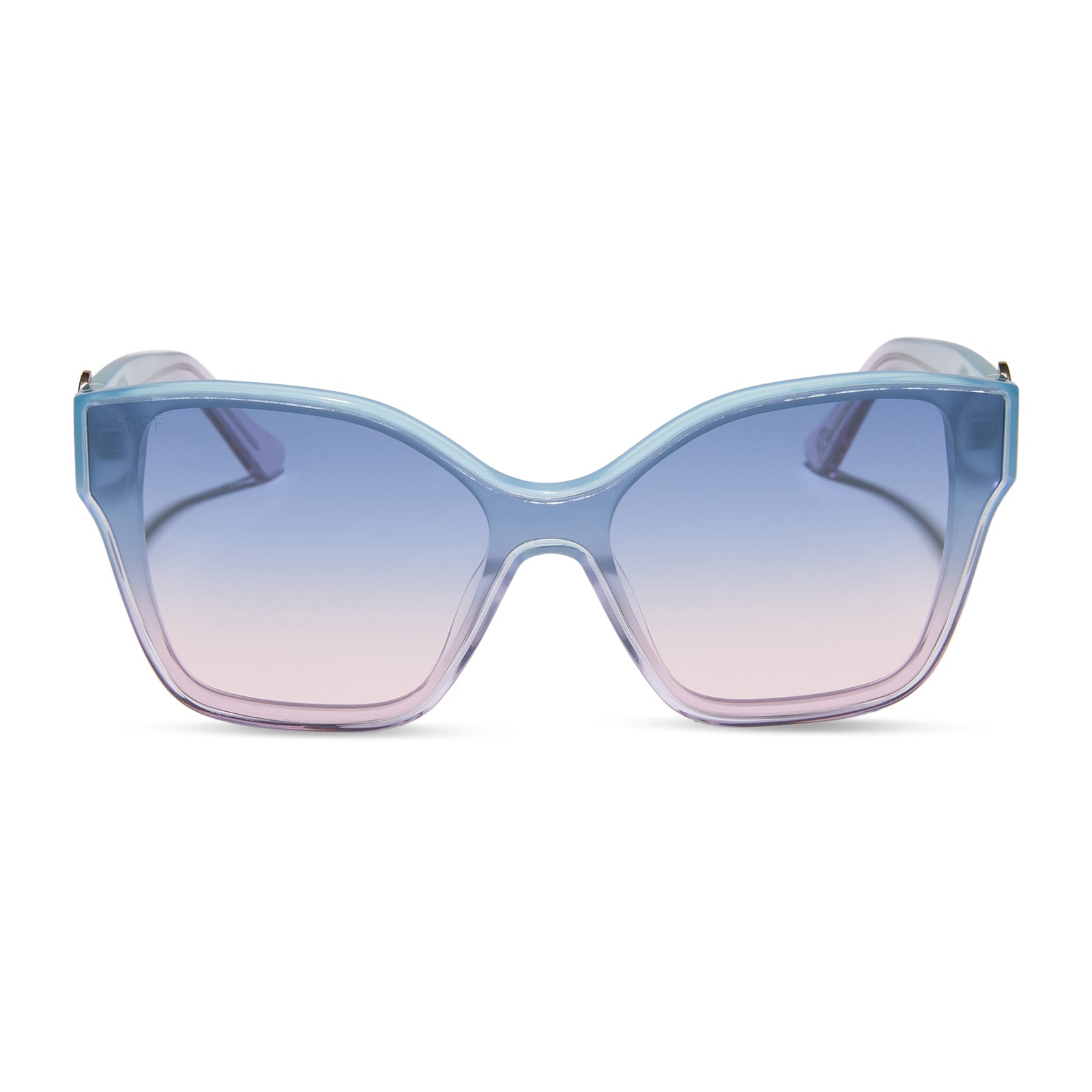 Womens | Glinda Upland Butterfly Sunglasses | Iridescent Pastel Blue | Lavender/Opalescent Gradient Pink Lenses