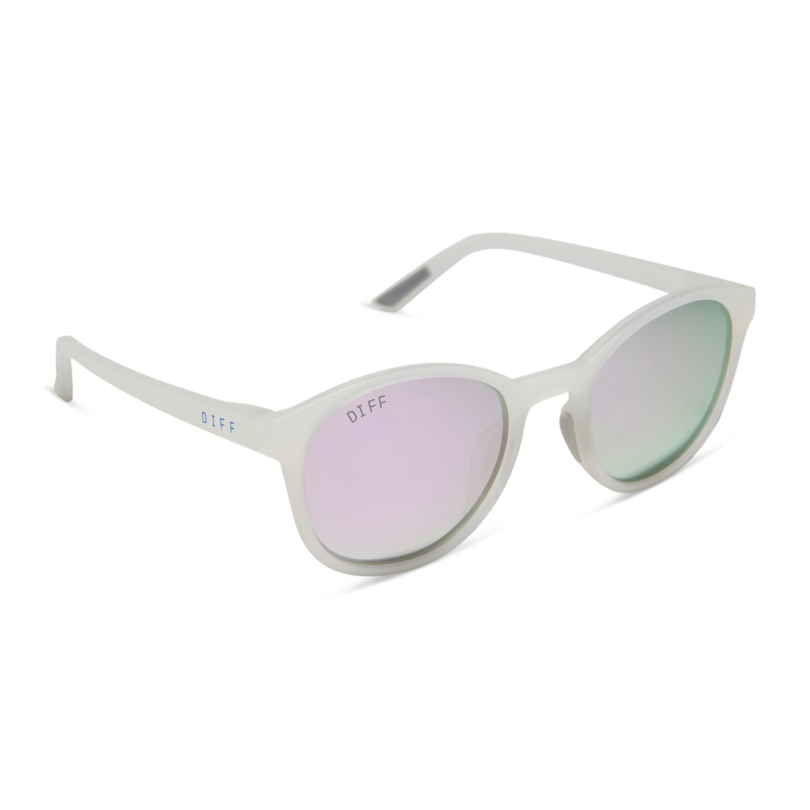 Unisex | Volley Sunglasses | Frosty Matte Crystal | Lavender Polarized Lenses