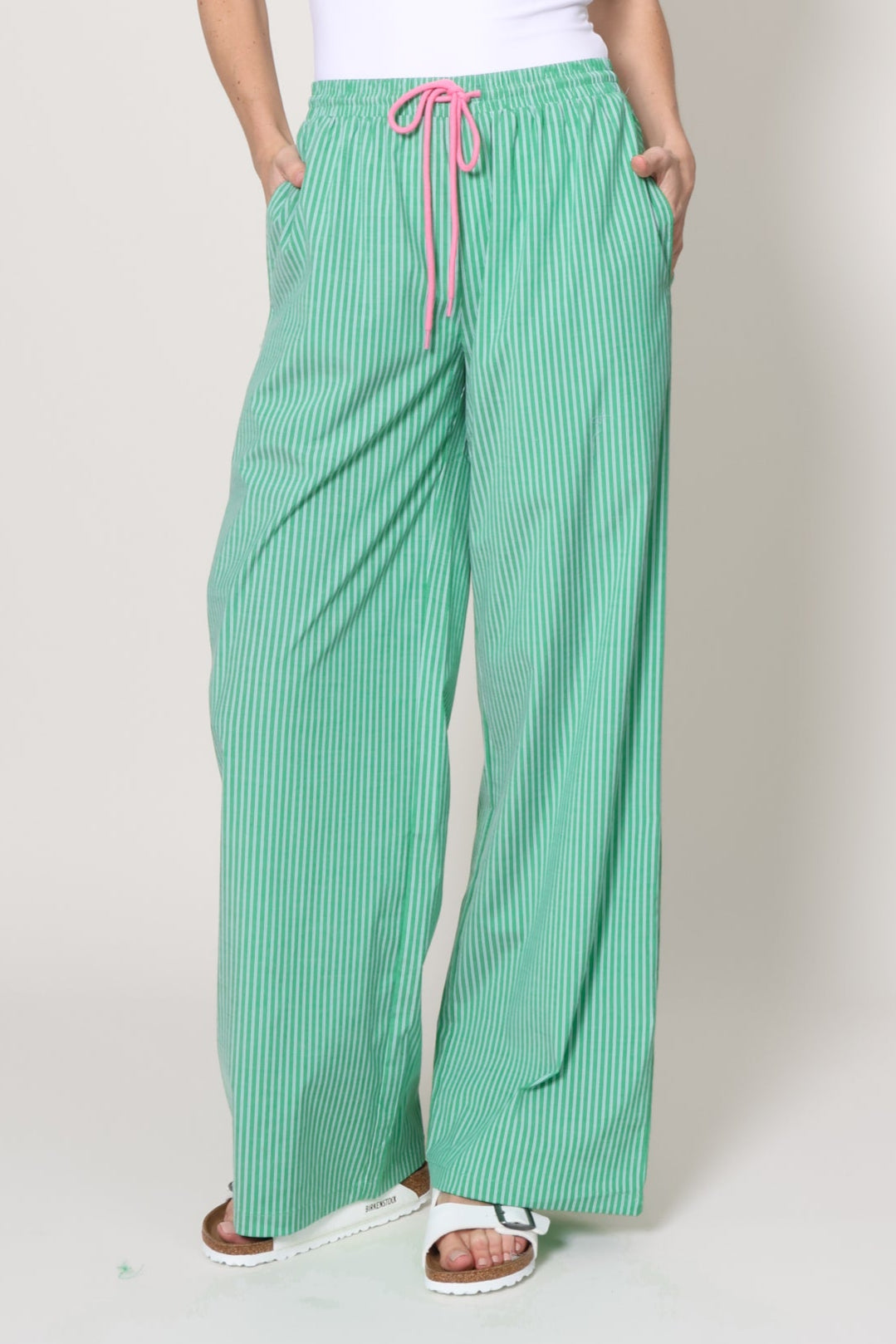 Brooklyn Karma | Maui Mist Stripe Pants | Green
