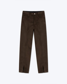 Mens | Tibes Alt-Suede Split-Hem Pants | Coffee Bean