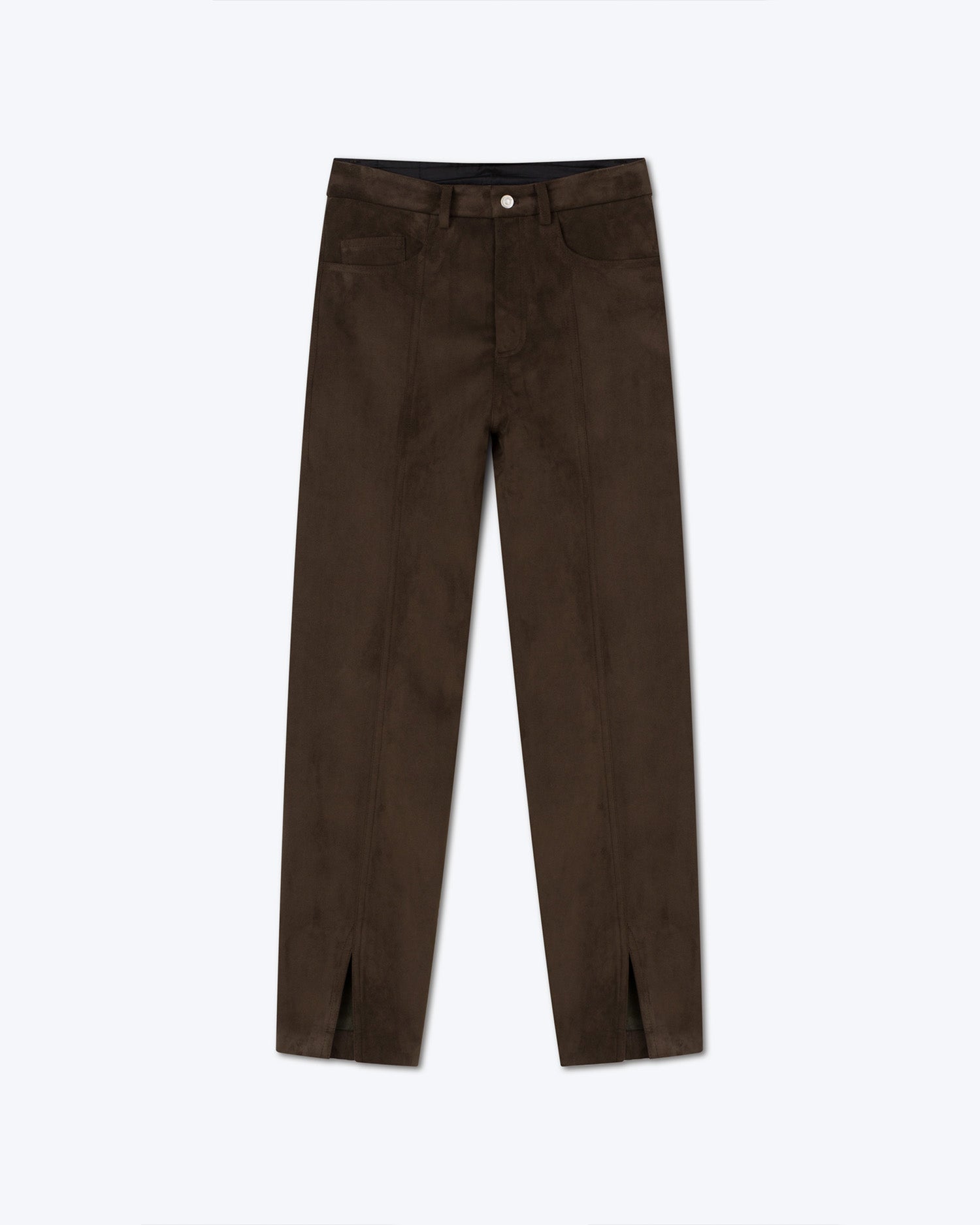 Mens | Tibes Alt-Suede Split-Hem Pants | Coffee Bean