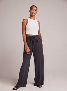 Easy Pleated Wide Leg Pant | Slate Charcoal