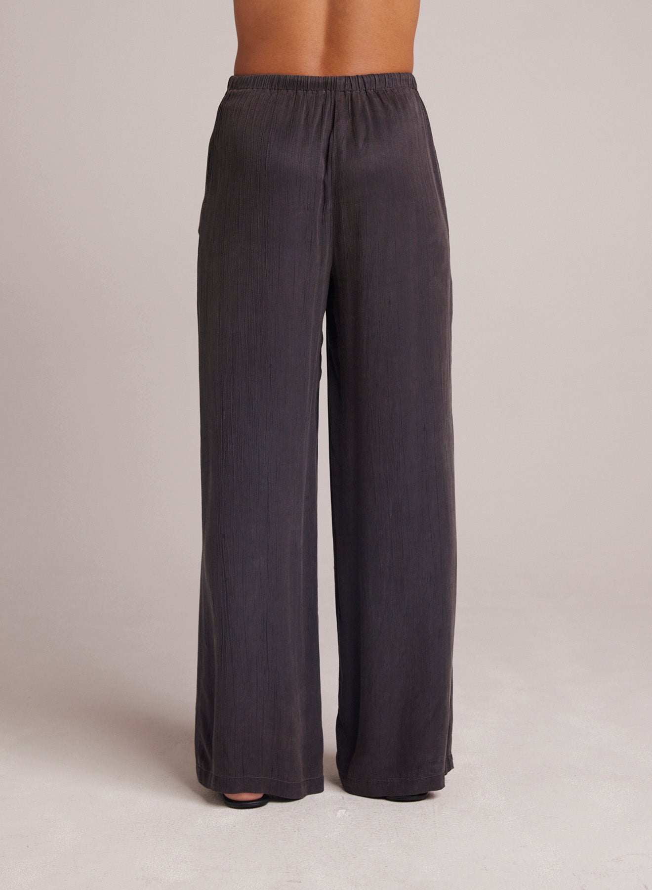 Easy Pleated Wide Leg Pant | Slate Charcoal