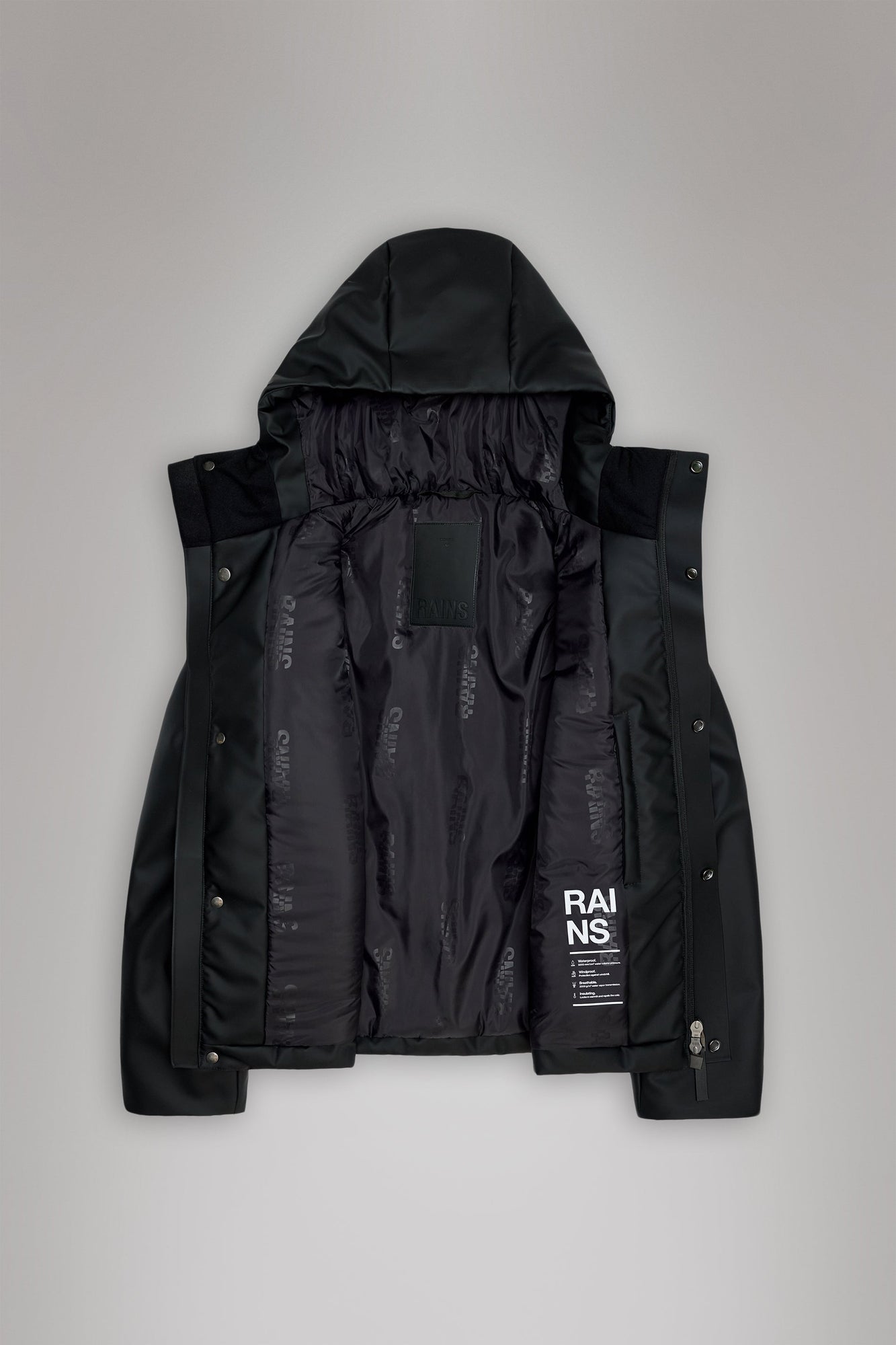 RAINS Nome Short W Parka Black Jacket