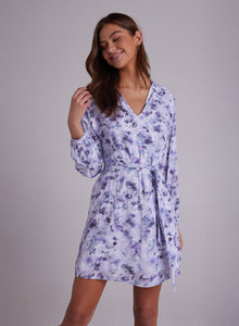 Elastic Waist Tunic Dress | Lilac Floret Print