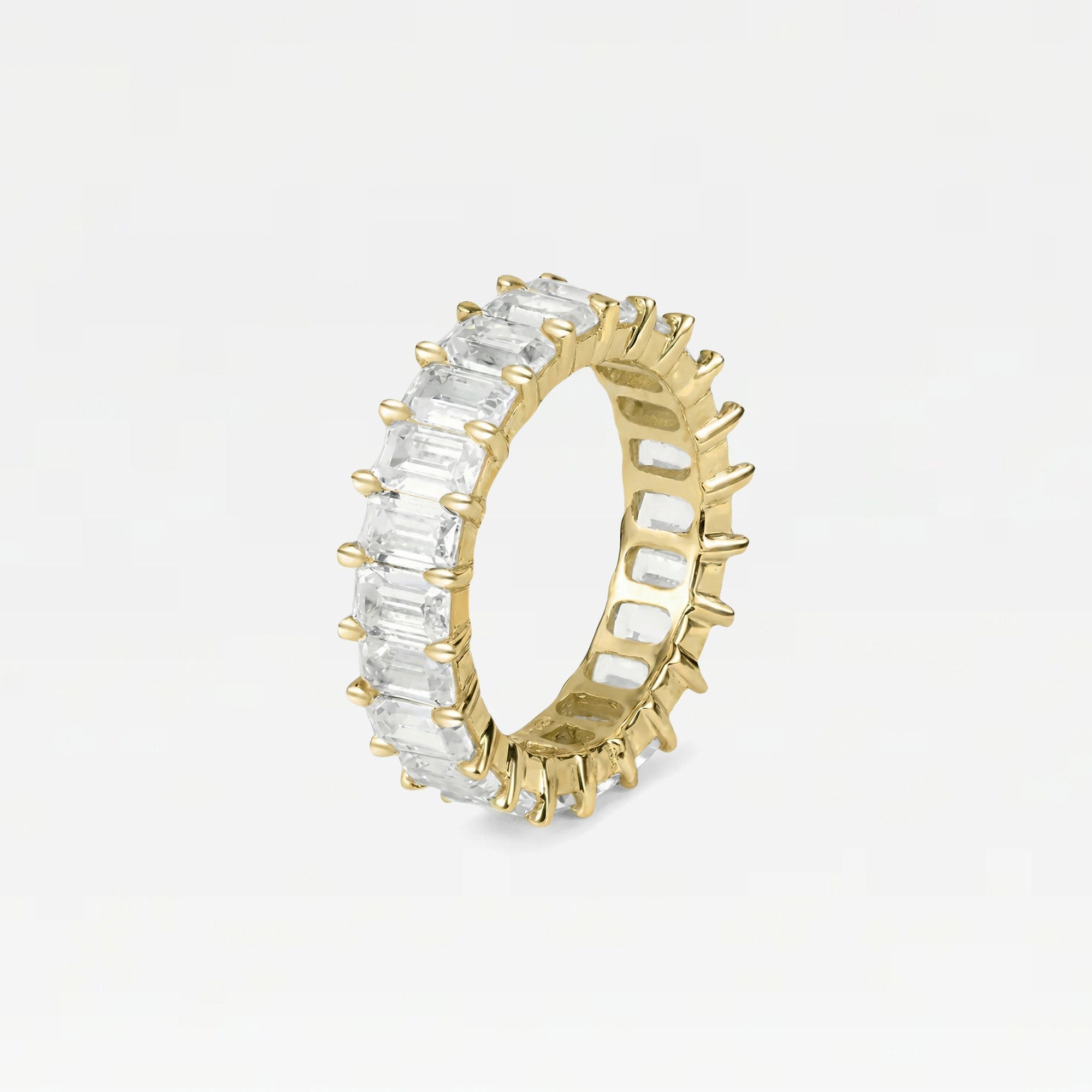 The Emerald Cut Pave Ring | Gold