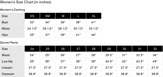 Product size guide