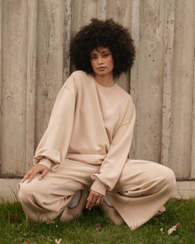 Balloon Sleeve Crew Neck Sweater | Heather Doe