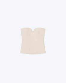 Chrissie Anew Textured Corset Top | Creme