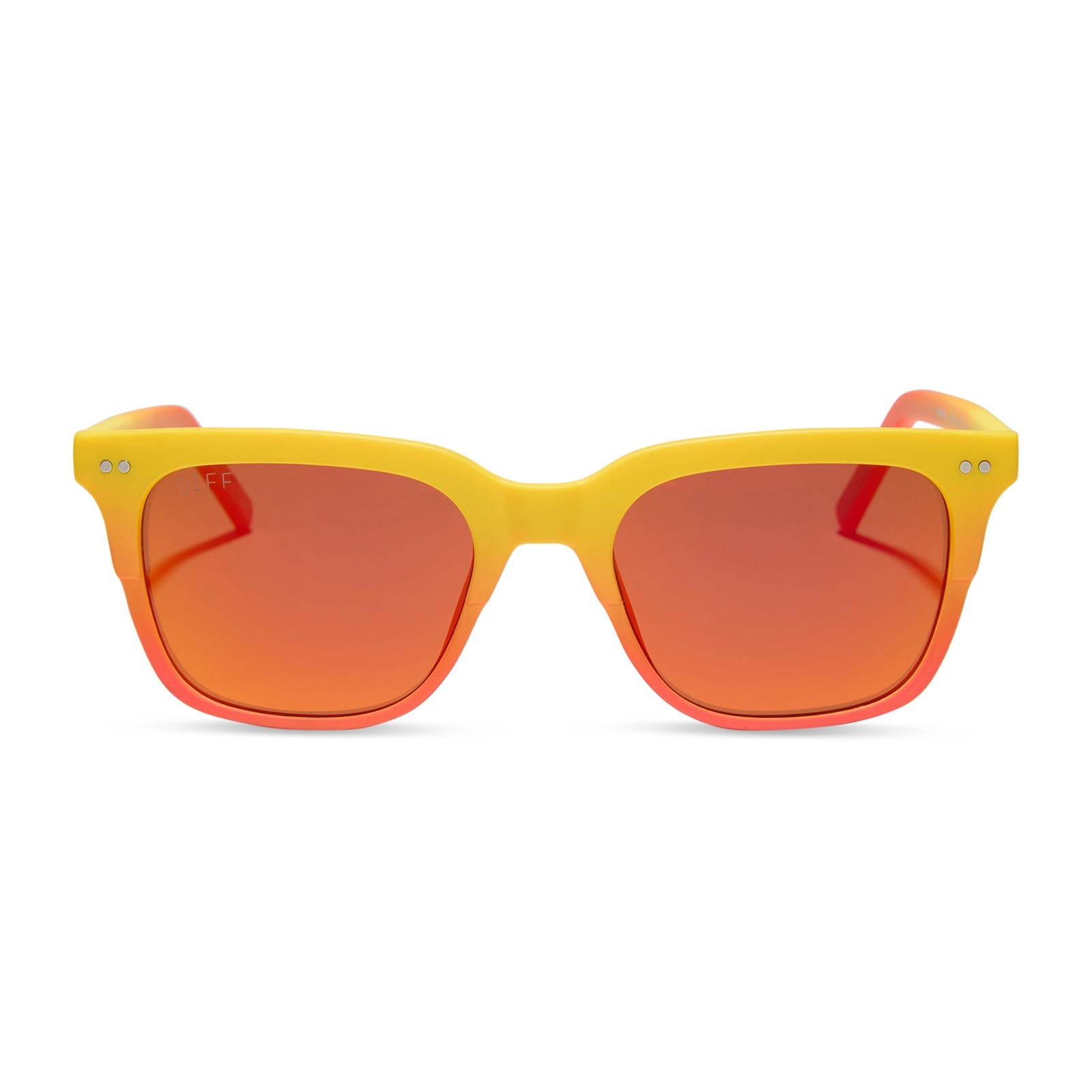 Unisex | Human Torch Sunglasses | Radiant Yellow To Orange Flame Fade | Blazing Red Orange Polarized Lenses
