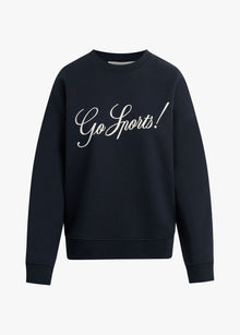 The Go Sports Script Sweatshirt | Navy White