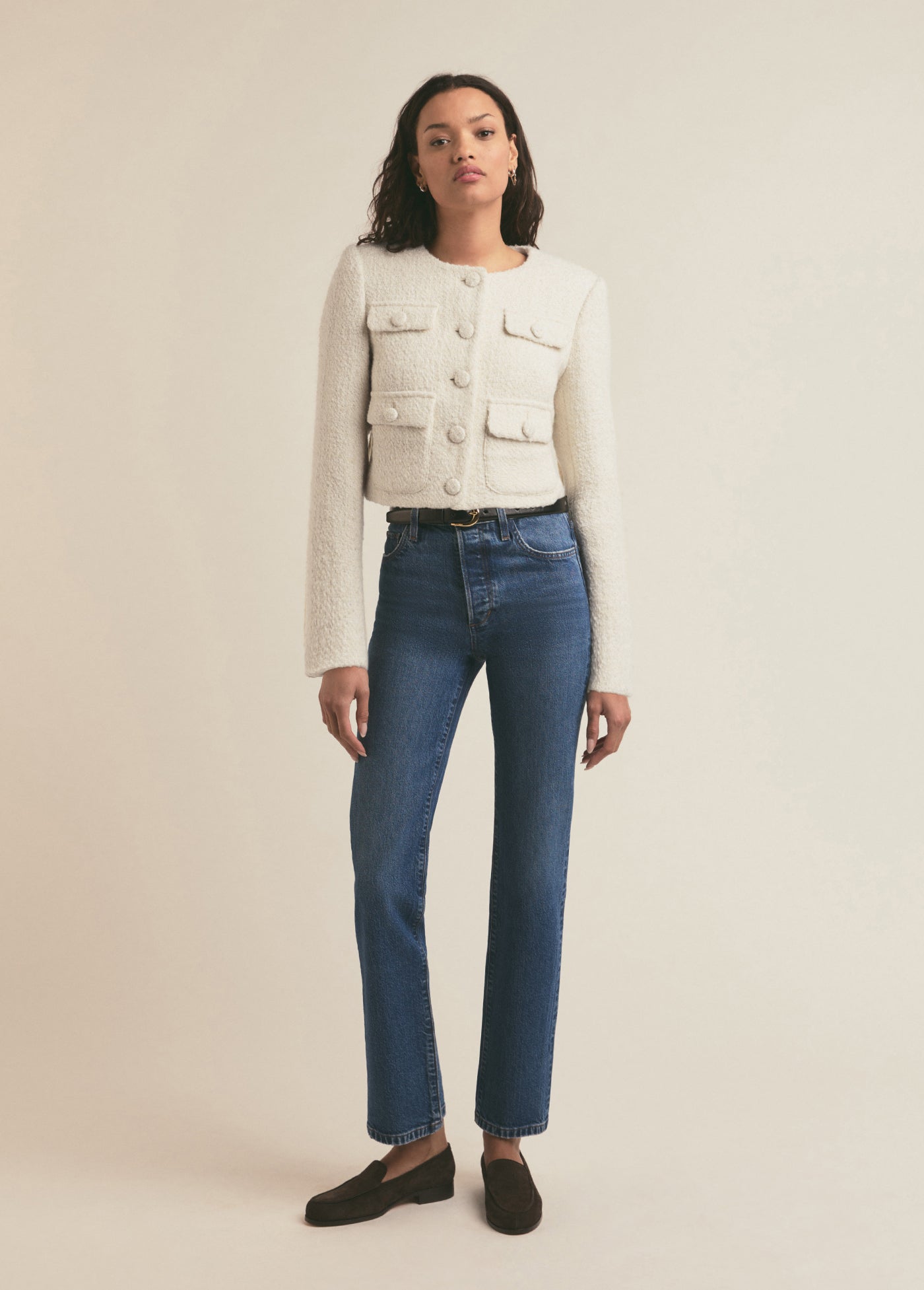 white boucle