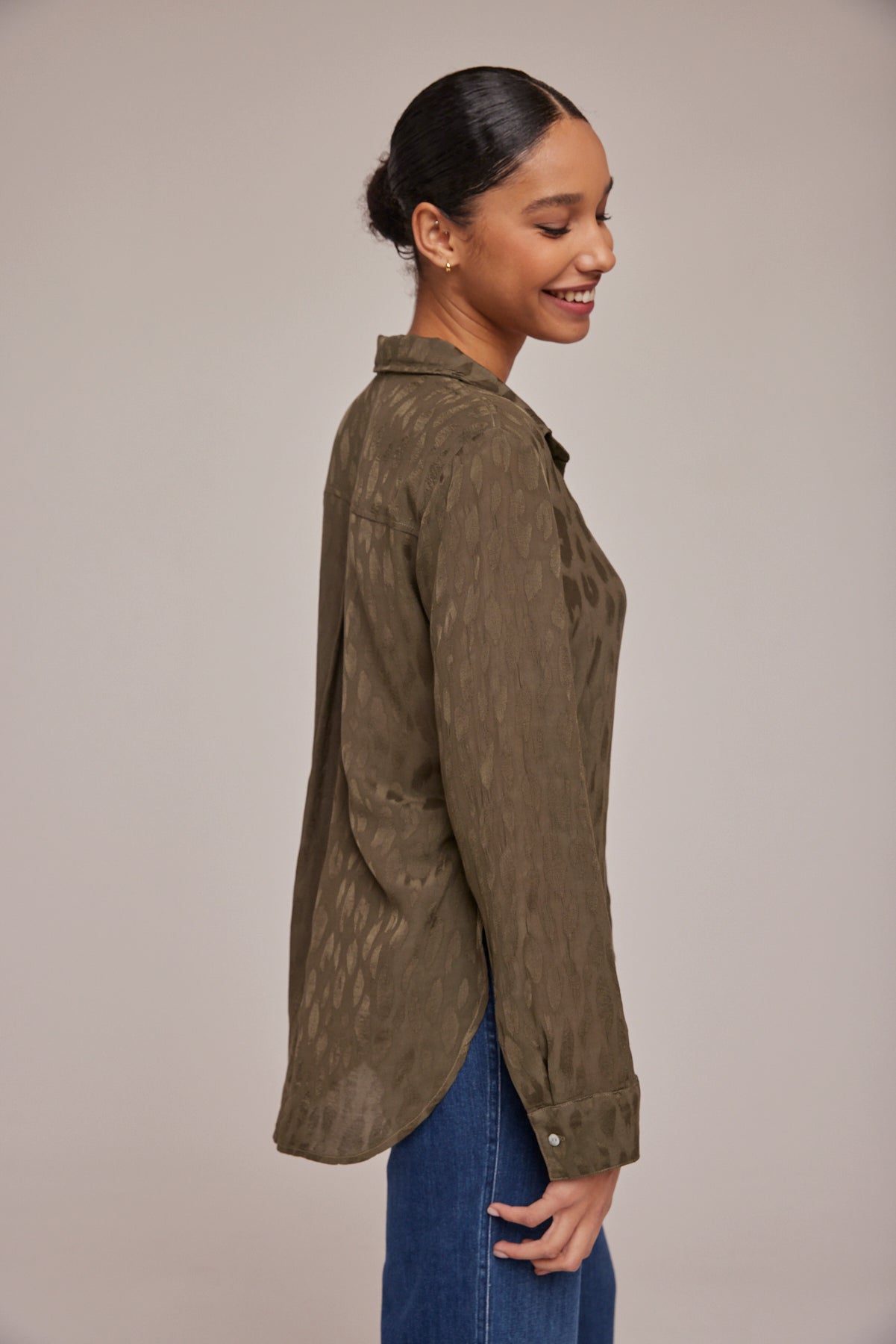 Flowy Button Down | Herb Green