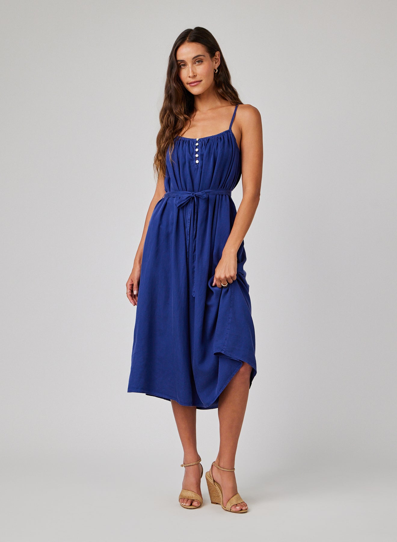 Flowy Cami Maxi Dress | Navy Coast