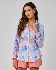 Full Button Down Hipster Shirt | Garden Mist Print