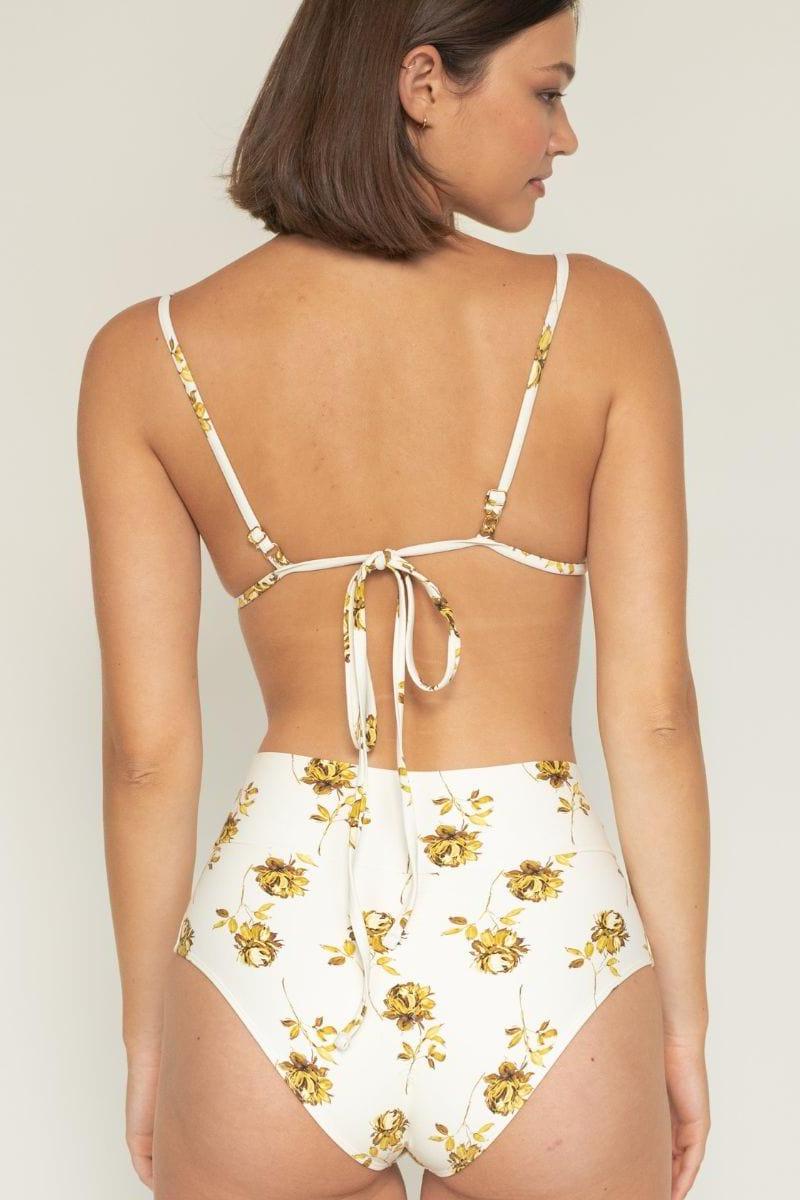 Full Coverage High Rise Bikini Bottom | Gold Filigree