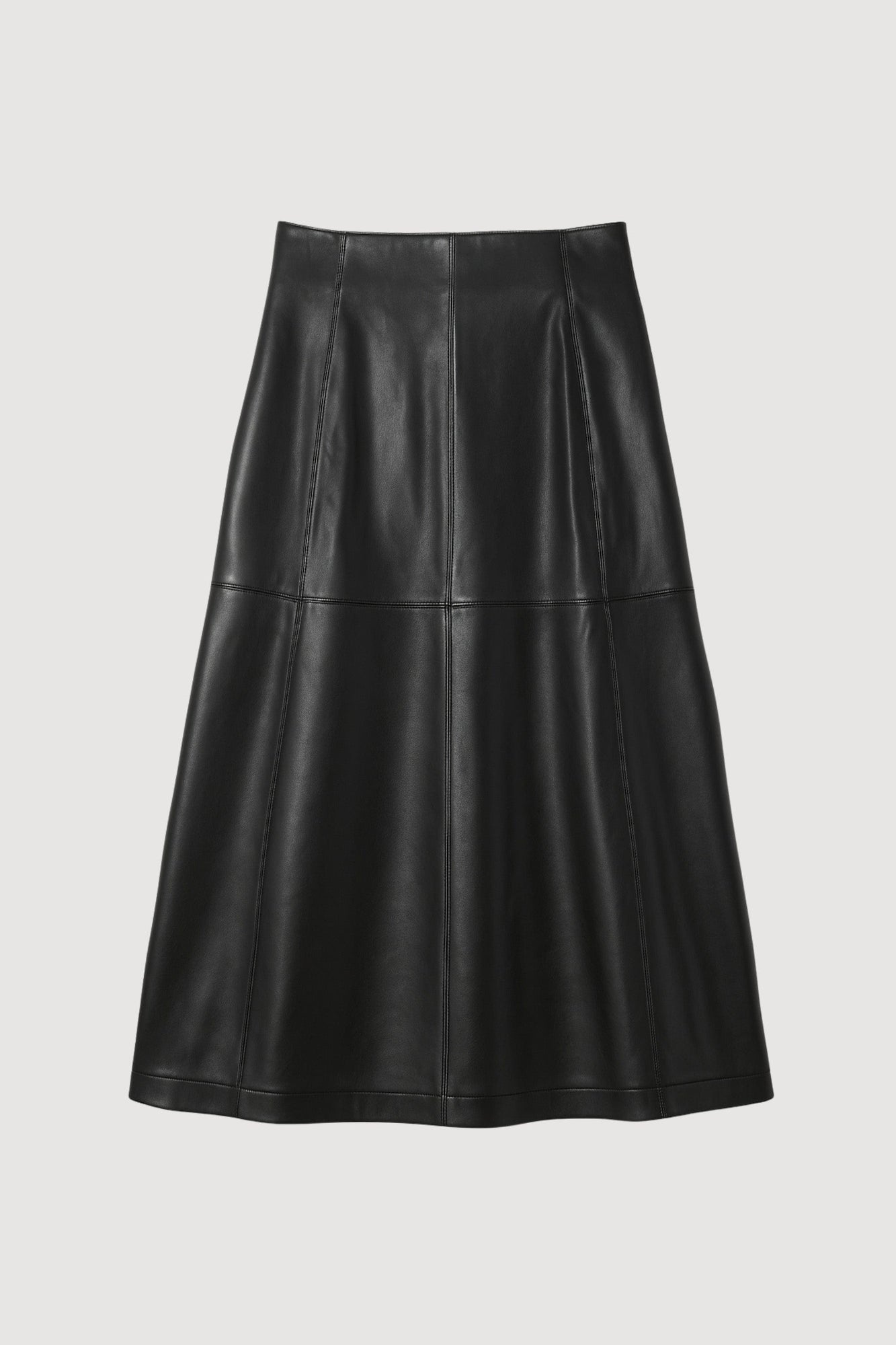 Shelby | Harlow Vegan Leather Flare Skirt in Size Small - Flat