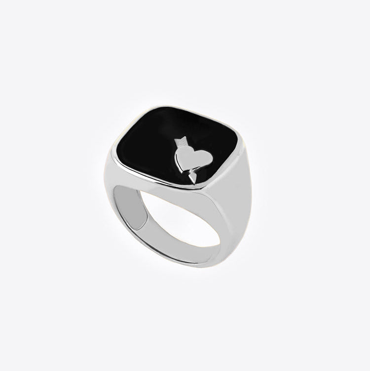 Briseur De Coeur Signet Ring | Sterling Silver With Enamel