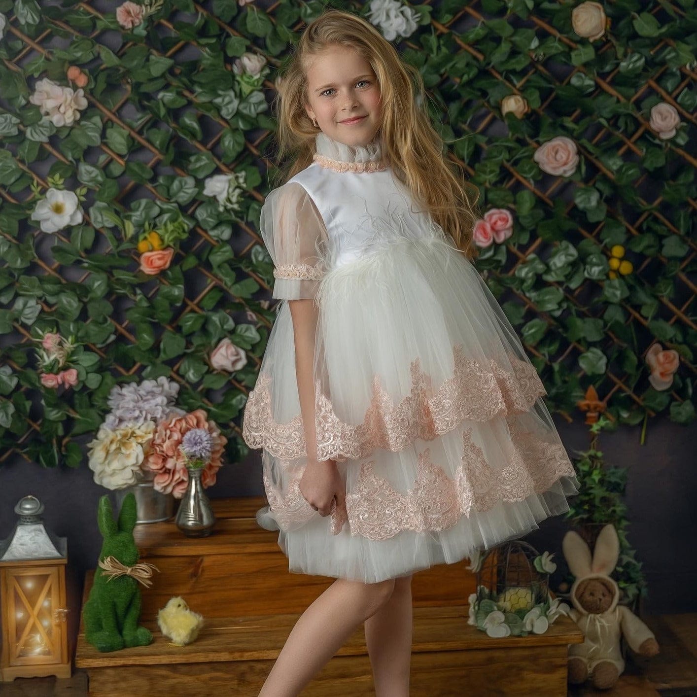 Laila Embroidered Feather Dress - Petite Maison Kids