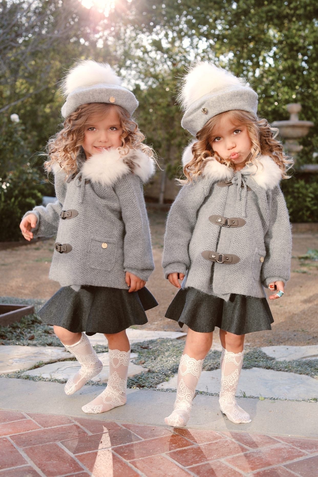 Cashmere Pram Coat with White Trim - Petit Maison Kids