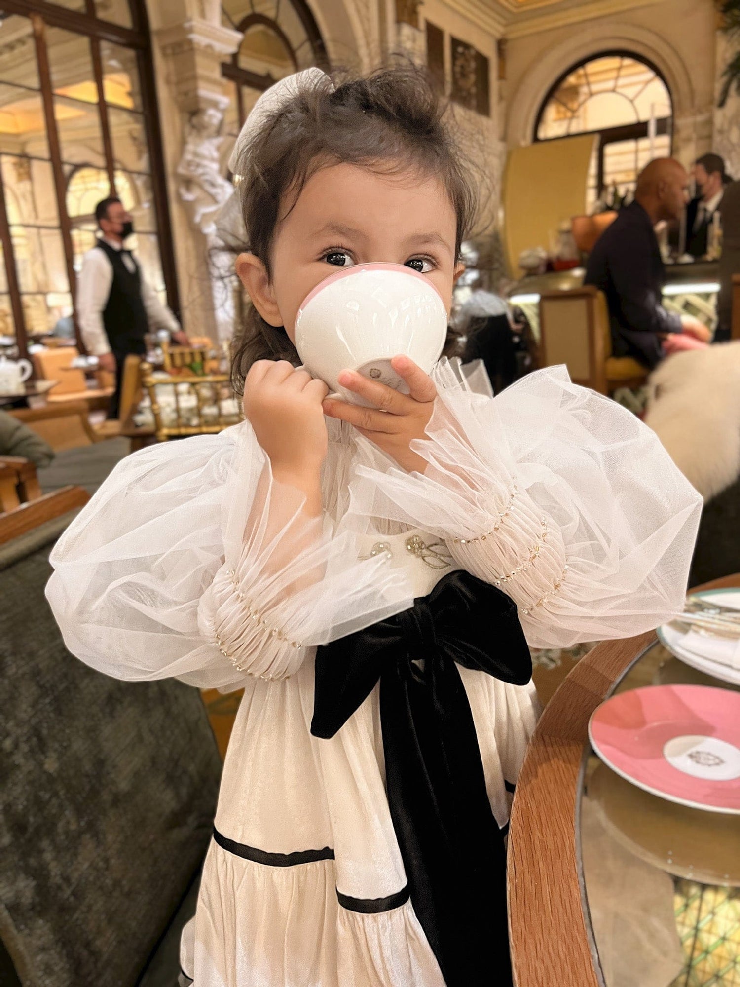 Aurora Ivory Velour Dress - Petite Maison Kids