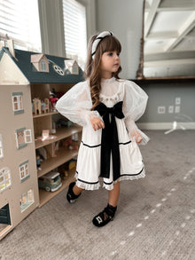 Aurora Ivory Velour Dress - Petite Maison Kids