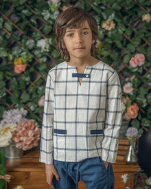 Checkered Linen Top and Pants Set - Petite Maison Kids