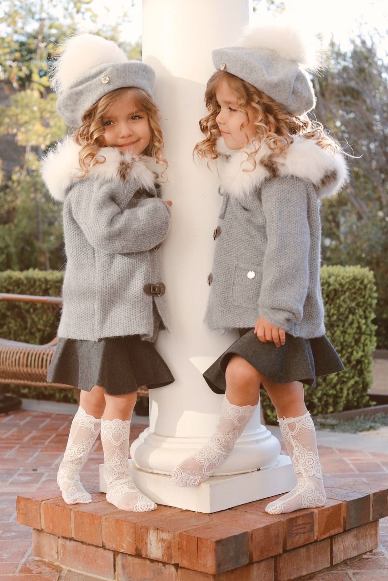 Cashmere Pram Coat with White Trim - Petit Maison Kids