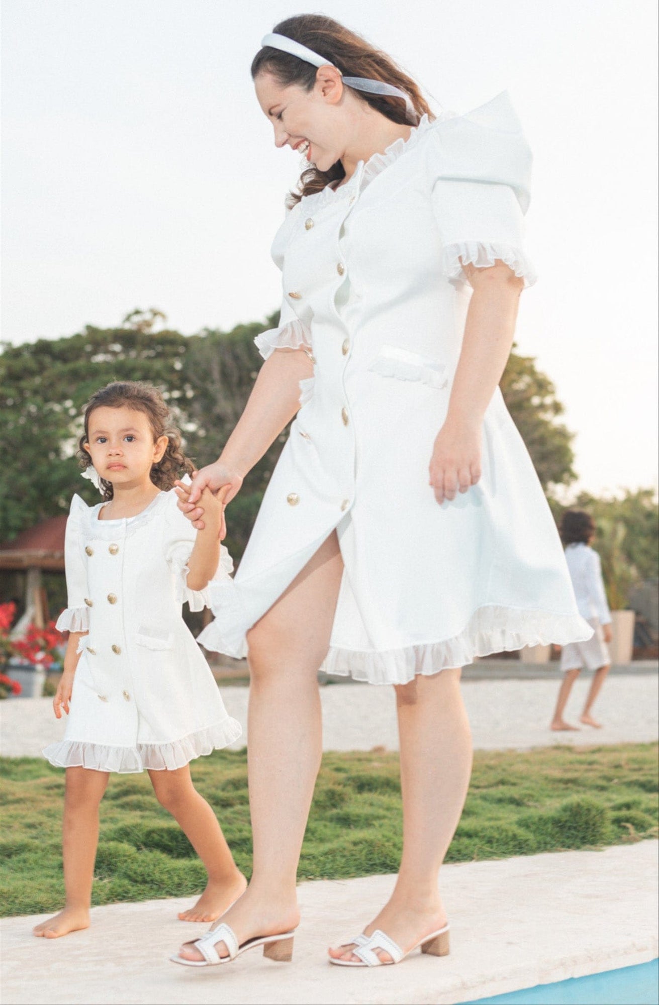 White Tuxedo Mom Dress - Petite Maison Kids