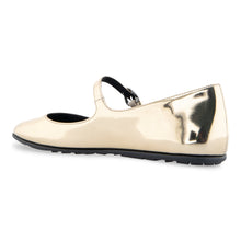 Perry Casual Flat | Gold Mirror Metallic Faux Leather