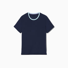 Modal French Terry Lounge Tee | Navy/Mint