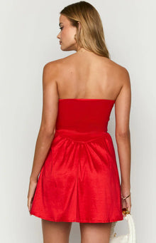 Jared Strapless Mini Dress | Red