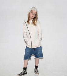 Kid | Embroidered Skull Hoodie | Natural